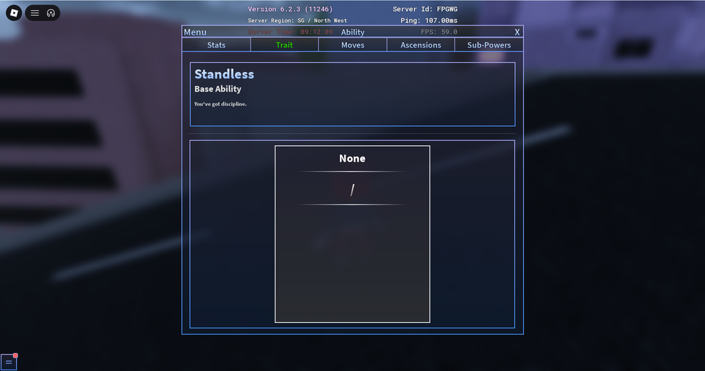 Trait Menu in Roblox A Universal Time (AUT)