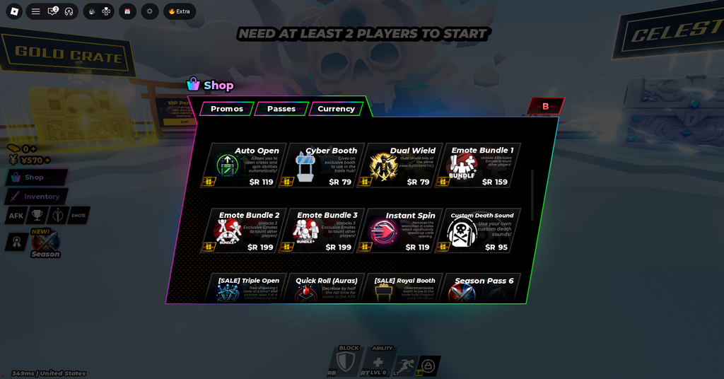 Purchasing Abilities in Roblox Anime Ball