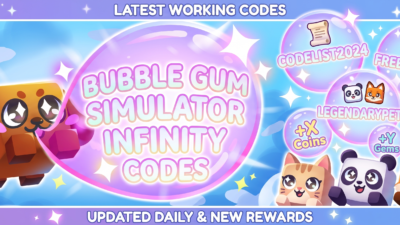 Roblox Bubble Gum Simulator Infinity codes banner