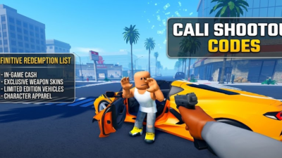 Roblox Cali Shootout codes banner