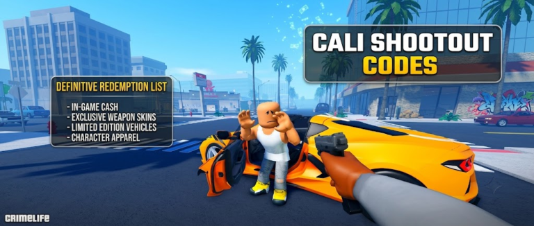 Roblox Cali Shootout codes banner
