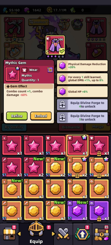 Gem Selection screen in Capybara GO