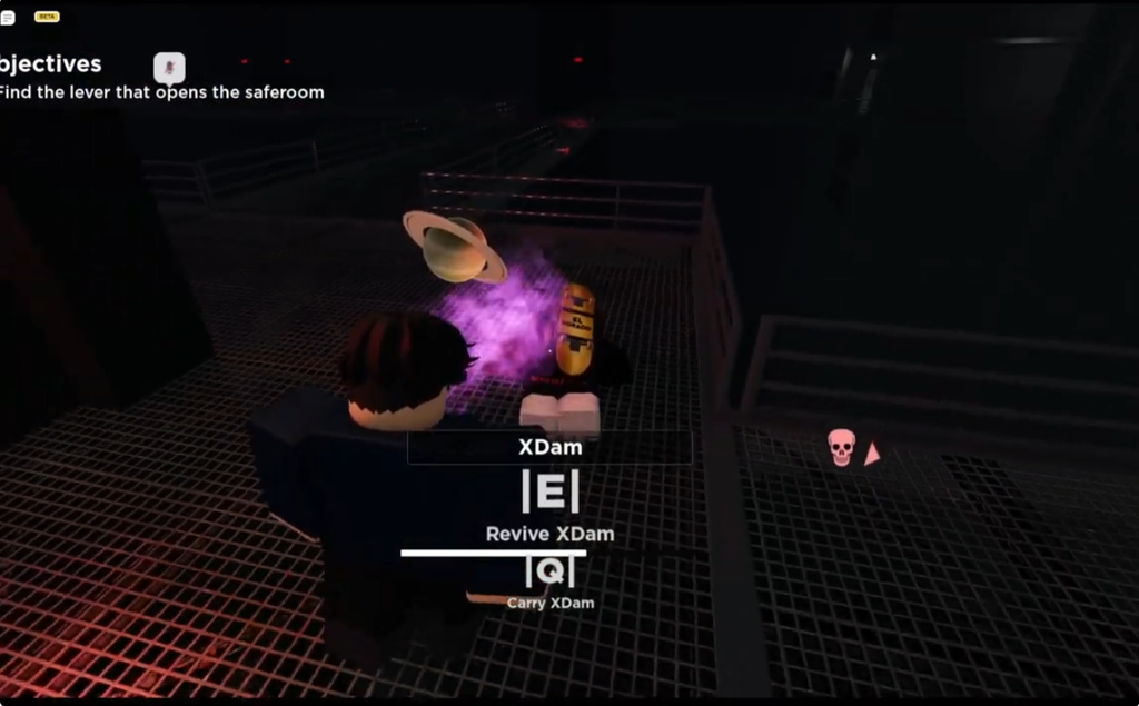 Reviving teammates in Roblox Evade