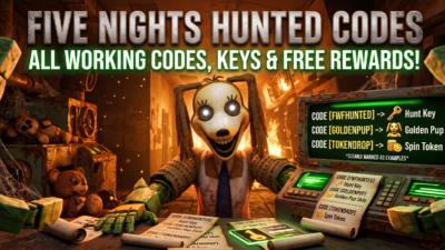 Roblox Five Nights Hunted codes banner