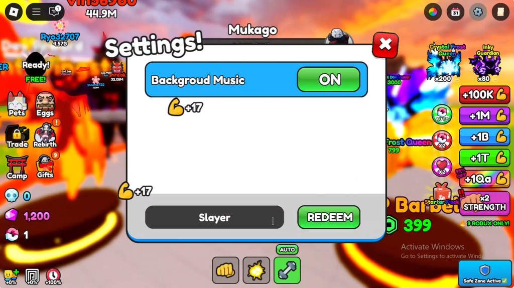 Hashira Training code redeem