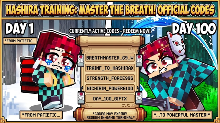 Roblox Hashira Training codes banner