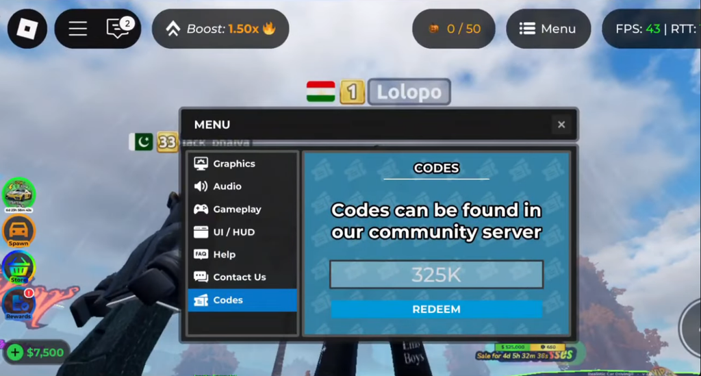 Realistic Car Driving code redeem
