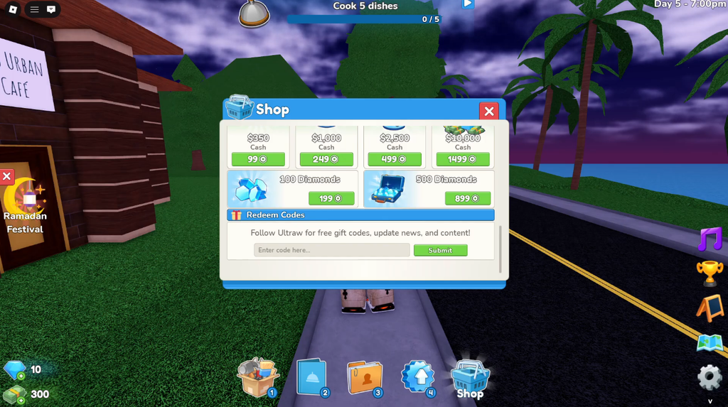 Restaurant Tycoon 3 code redeem