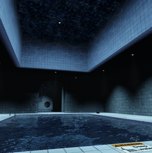Poolrooms Map in Roblox Evade