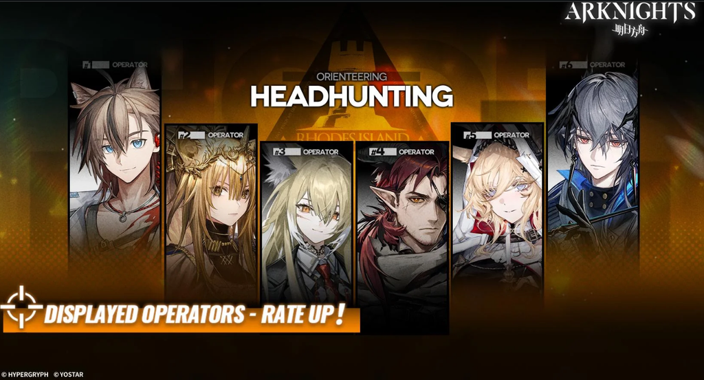 Headhunting Recruitment banners in Arknights