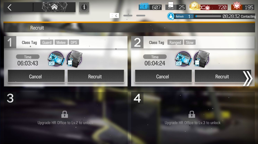 The Recruitment hunting system in Arknights