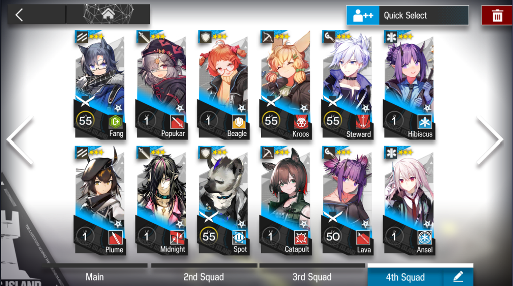 The Squad system in Arknights