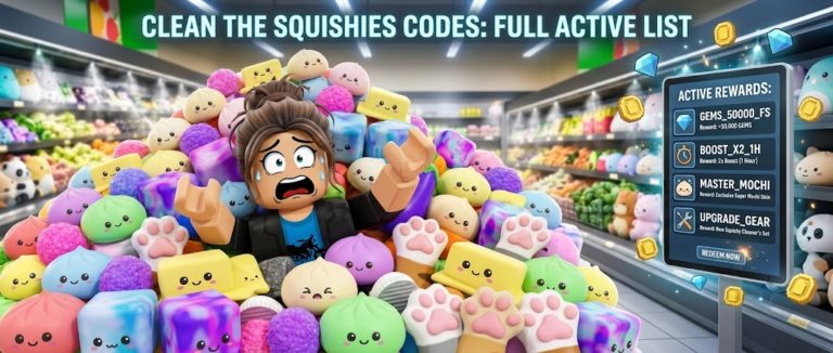 Roblox Clean the Squishies codes banner