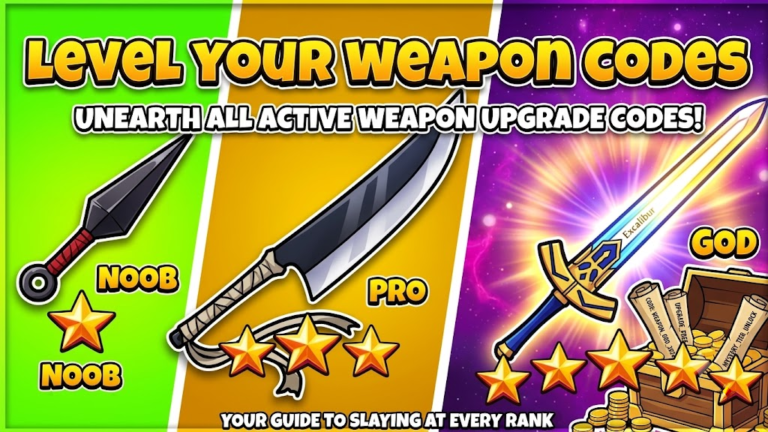 Roblox Level Your Weapon codes banner