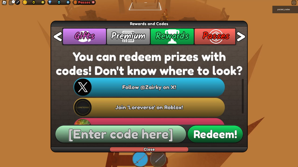 LoreKnights code redeem