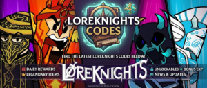 Roblox LoreKnights codes banner