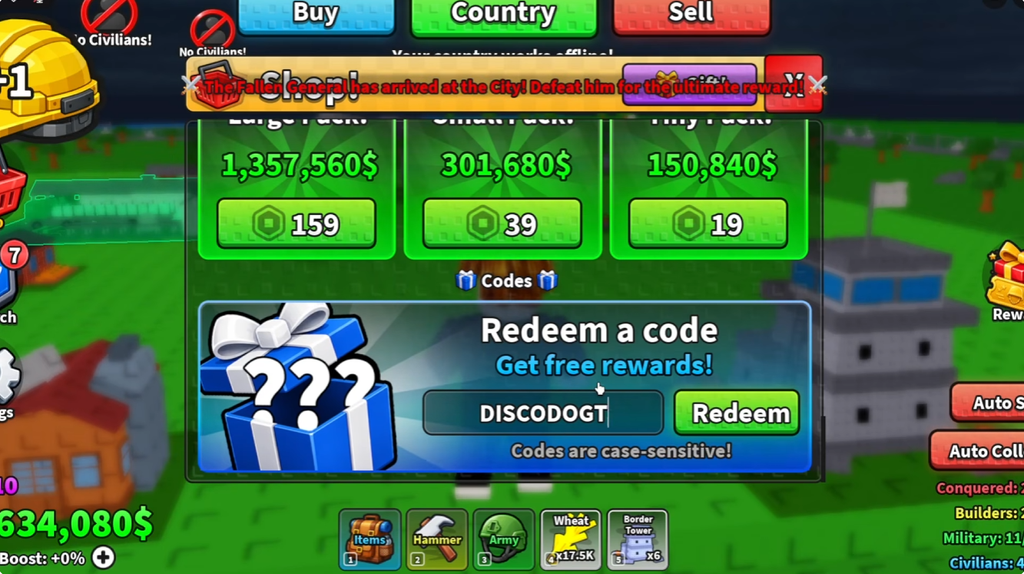Mini War code redeem