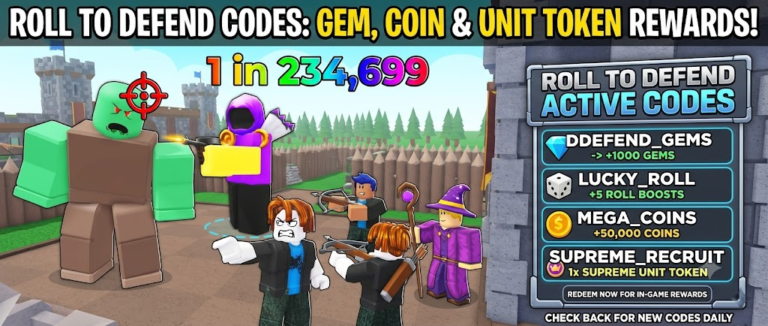 Roblox Roll to Defend codes banner