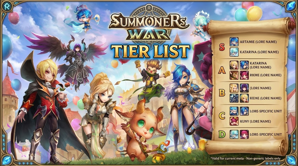 Summoners War tier list banner